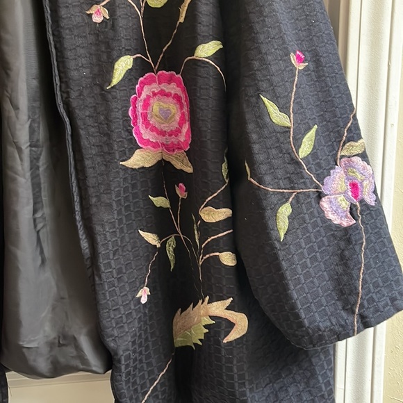 June 3♻️Maggie Barnes Black Pink Green Purple Floral Blazer Suit Jacket size 4x - Picture 8 of 17